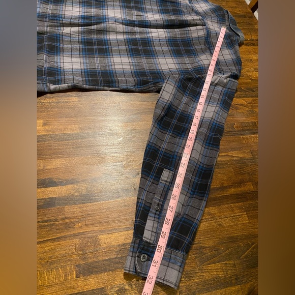 Eddie Bauer Flannel Shirt Mens Large Classic Fit Plaid Blue - Picture 9 of 10